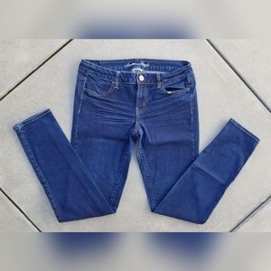 Womens American Eagle Super Stretch Jegging~Sz 10 Long~Dark Blue Denim